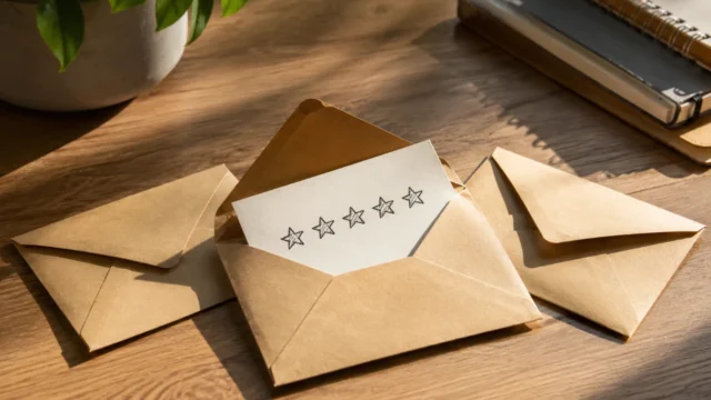 3 Umschläge symbolisieren die ersten 3 Testberichte von eugen grinschuk kursen